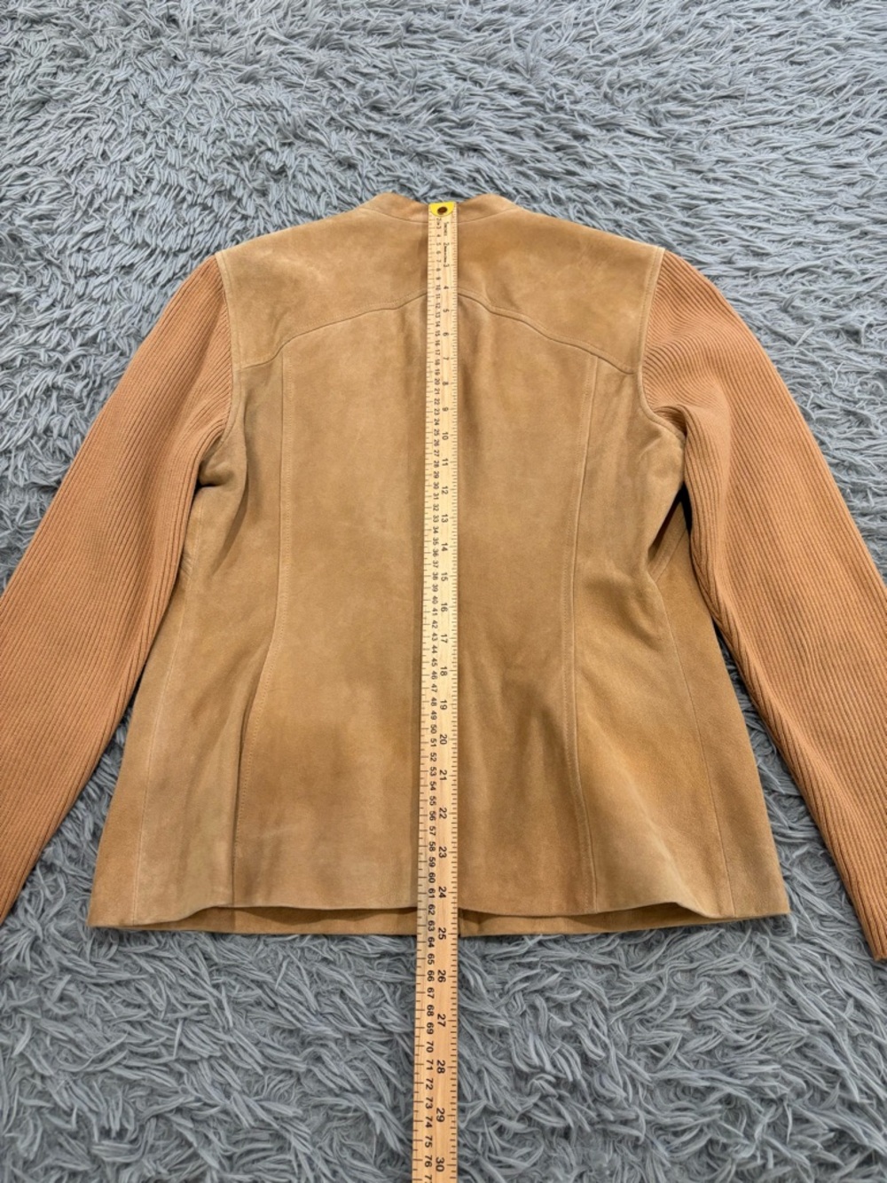 VTG Katherine Kelly Women’s Caramel Goat Suede Leather Full Zip Jacket Size 10 - Picture 7 of 7
